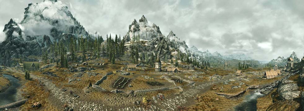 Skyrim Panorama outside of Whiterun - showing off ini hacking